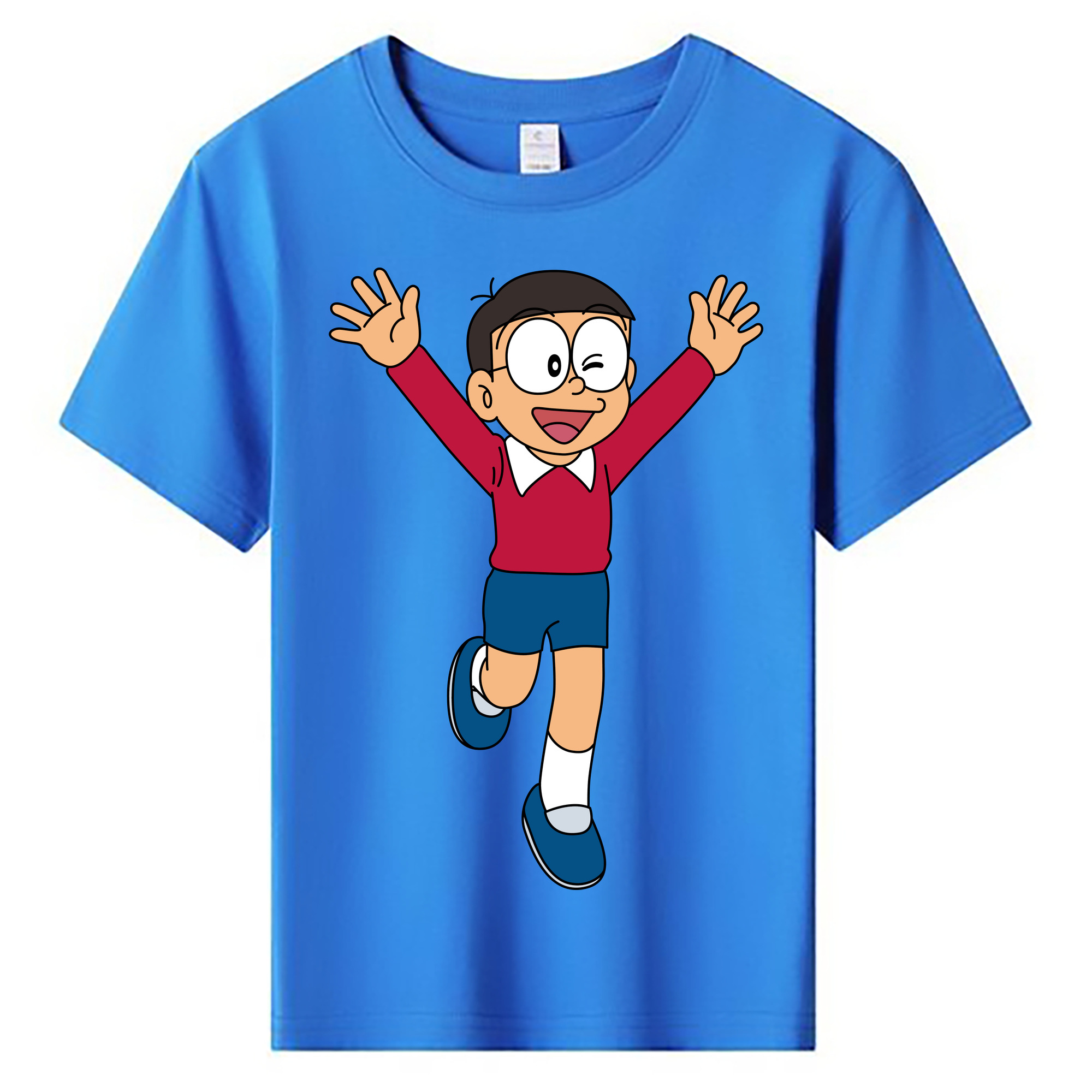 （画像用） ドラえもん 野比 のび太 Doraemon Nobita Nobi 綿100％キッズTシャツ（フロントプリント）